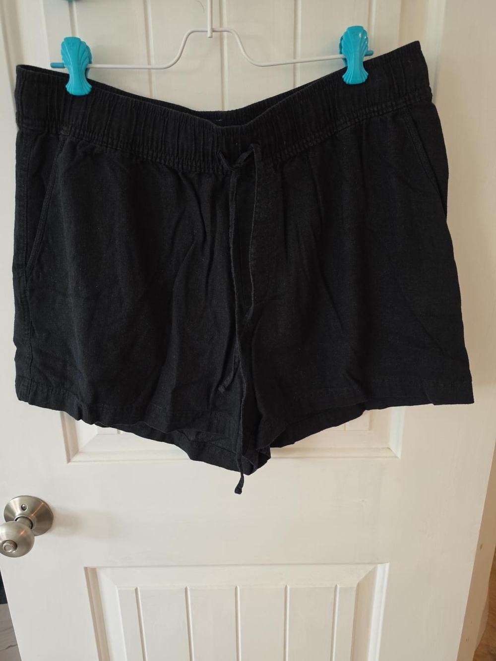 Gap Black Linen Blend Drawstring Pull-On Shorts Women's Large